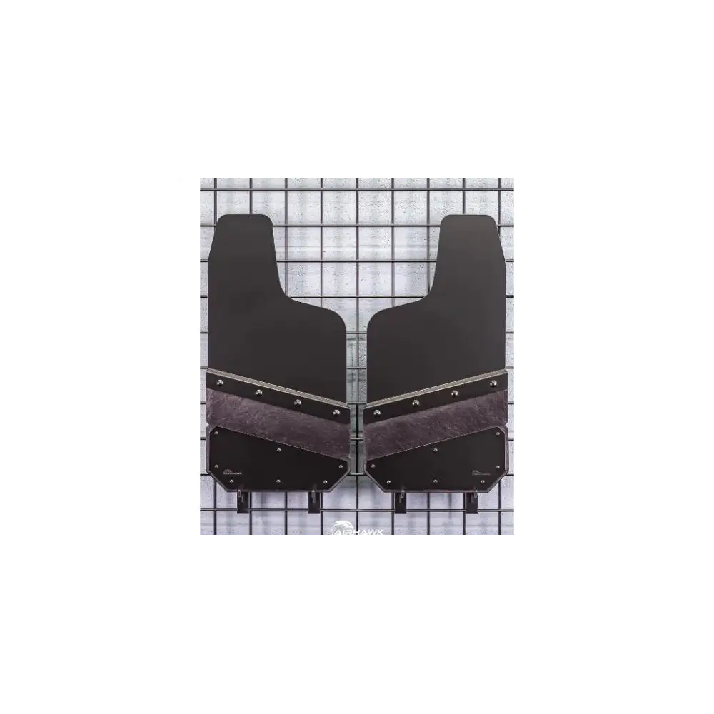 Angled Cut Rear 12" Mud Flaps W/ Carbon Black - AIHAH3R-12-BPC
